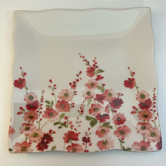 222 Fifth Belicia Red fine China salad plate - Picture 1 of 6